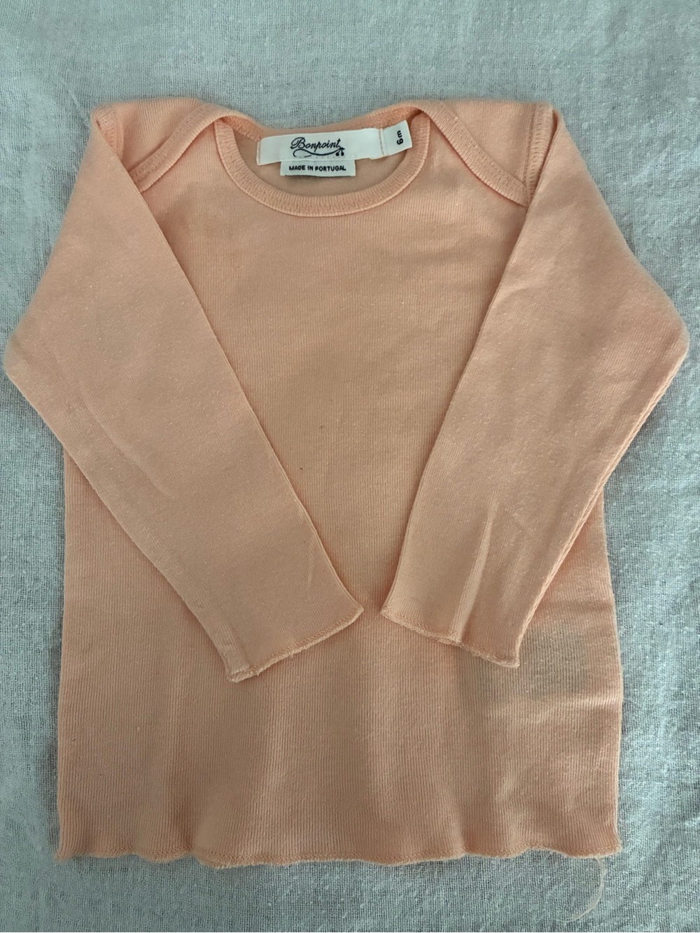 Bonpoint Baby Ribbed Cotton Pajama Set in a Peach Pink Shade